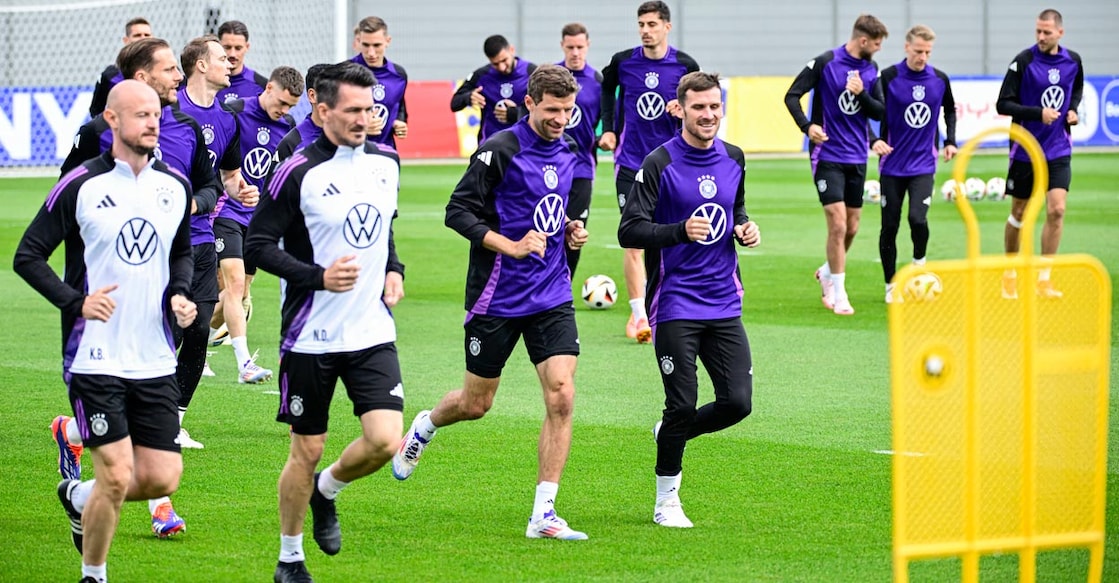 German players during a training session. Photo: AFP/Tobias Schwarz