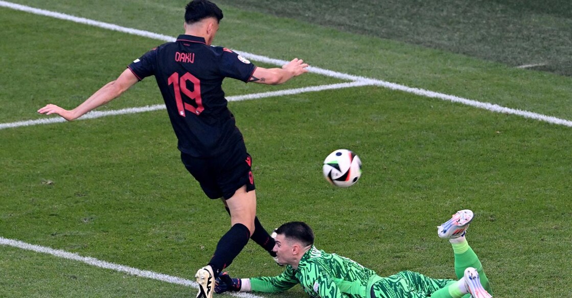 Albania's Mirlind Daku in action against Croatia. File photo: Reuters/Carmen Jaspersen]
