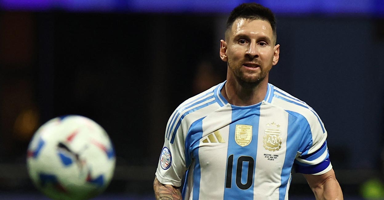 Lionel Messi in action against Canada. Photo: Reuters/Agustin Marcarian
