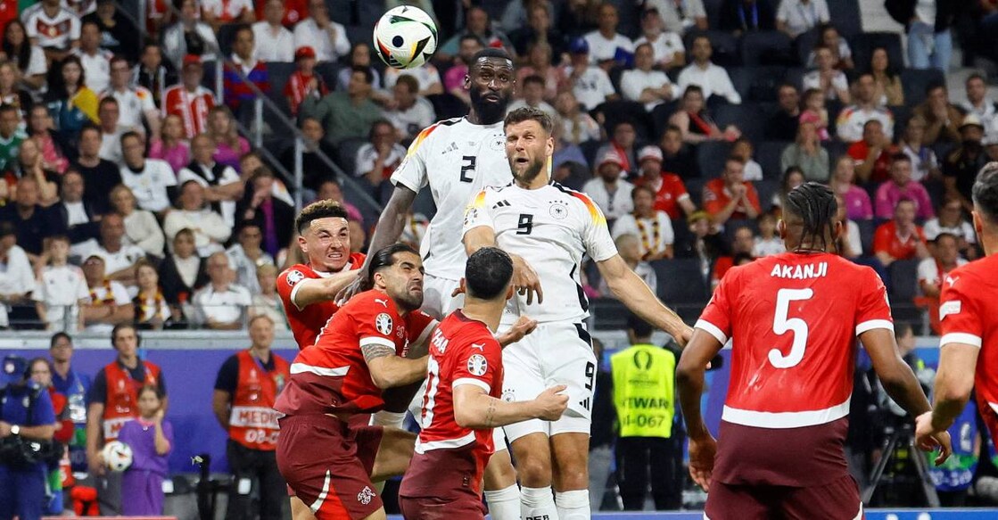 Germany's Niclas Fullkrug scores their first goal . Photo: Reuters/Wolfgang Rattay 