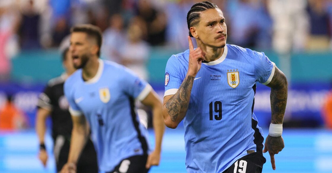 Uruguay forward Darwin Nunez celebrates his goal. Photo: USA TODAY Sports/Sam Navarro via Reuters
