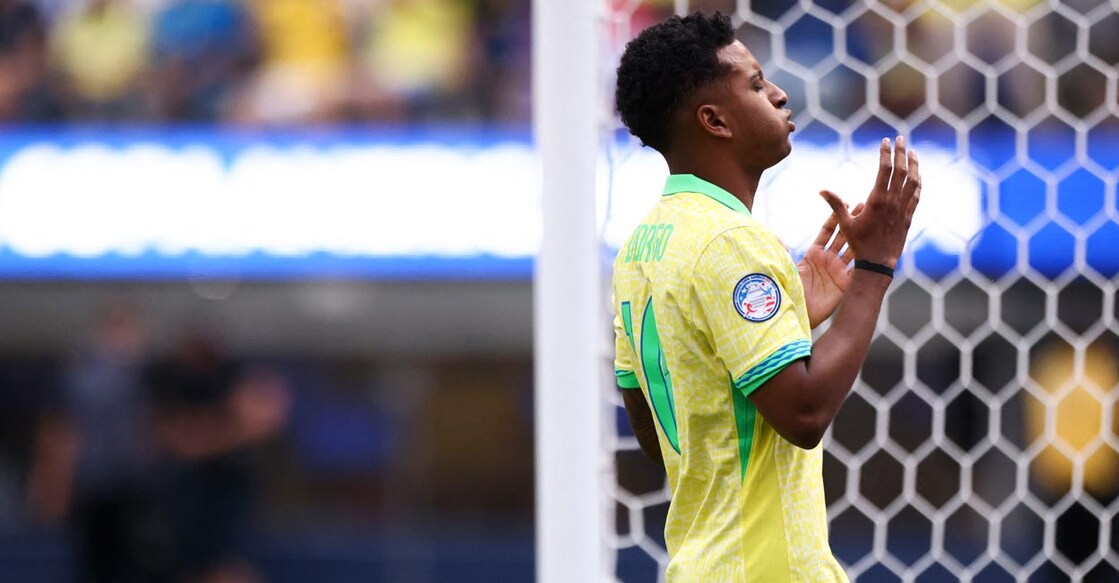 Brazil's Rodrygo reacts after a missed chance. Photo: USA TODAY Sports/ Jessica Alcheh via Reuters