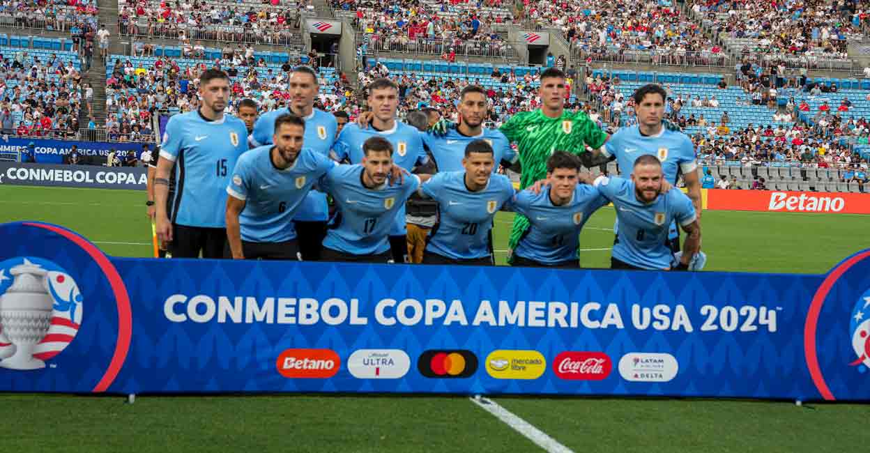 SOCCER-USA Uruguay team photo during the first half against Canada at Bank of America Stadium. Photo: Jim Dedmon-USA TODAY Sports via Reuters