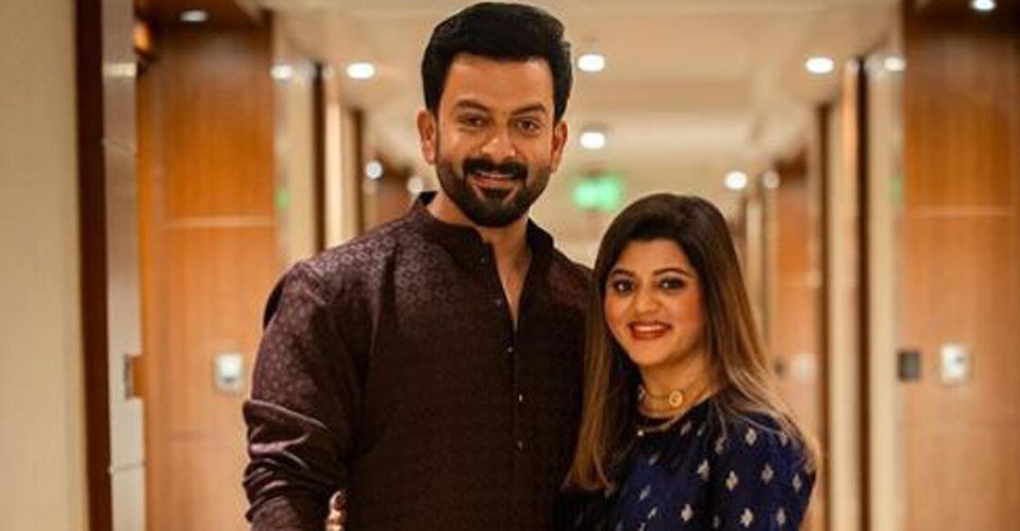 Prithviraj Sukumaran with his wife Supriya Menon. File photo: Instagram@supriyamenonprithviraj