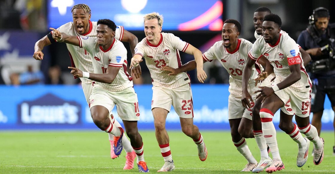 Canada Canada's players celebrate their victory. Photo: AFP/Charly Triballeau