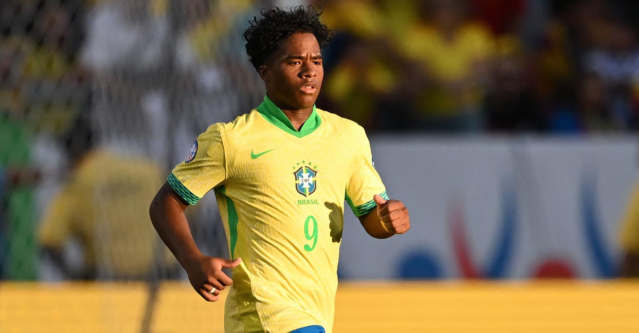 Coach Dorival Jr opted for Endrick to make his first start for the Brazilian squad. File photo: AFP/Patrick T Fallon