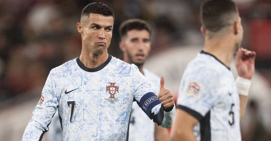 Cristiano Ronaldo gestures during the UEFA Nations League group A football match between Portugal and Croatia at the Luz stadium in Lisbon. Photo: AFP/Patricia De Melo Moreira