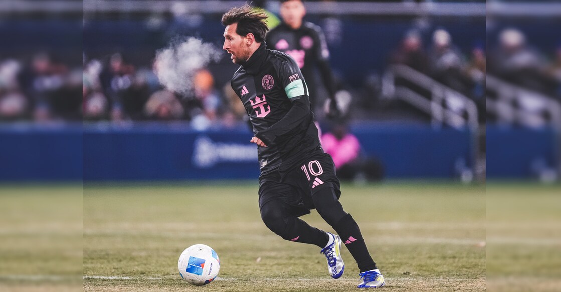 Lionel Messi in action for Inter Miami against Sporting Kansas City. Photo: X/@InterMiamiCF