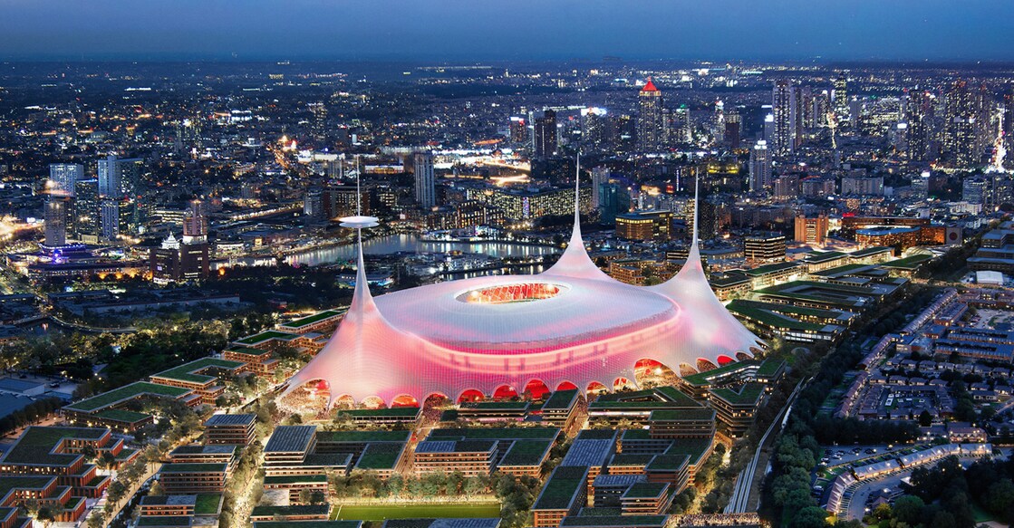 A render of the new Manchester United stadium. Photo: Manchester United/Handout via Reuters