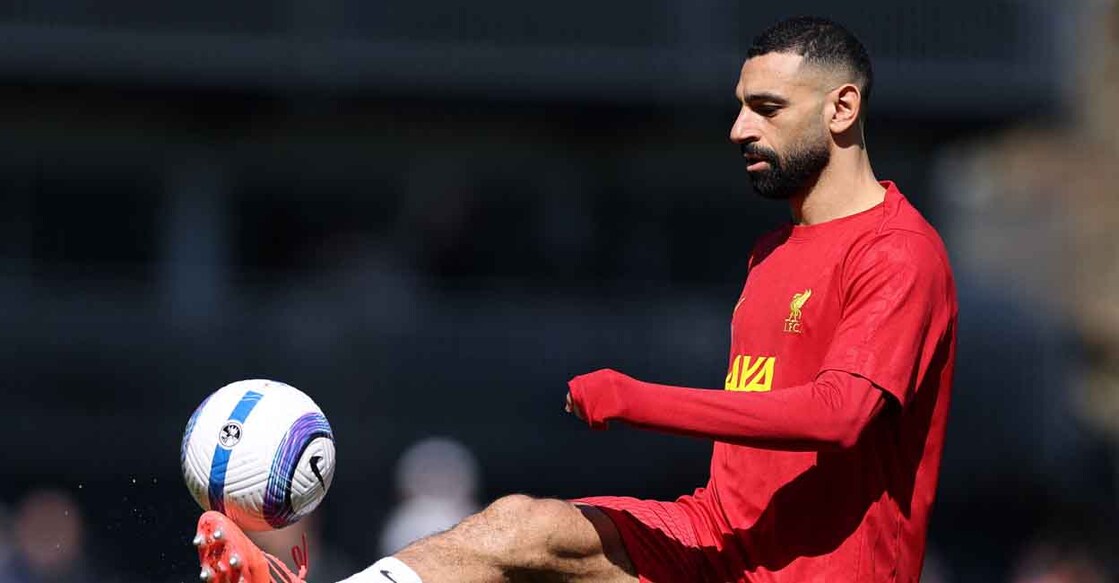 FILE PHOTO: Soccer Football - Premier League - Fulham v Liverpool - Craven Cottage, London, Britain - April 6, 2025 Liverpool's Mohamed Salah during the warm up before the match Action Images via Reuters/John Sibley/File Photo