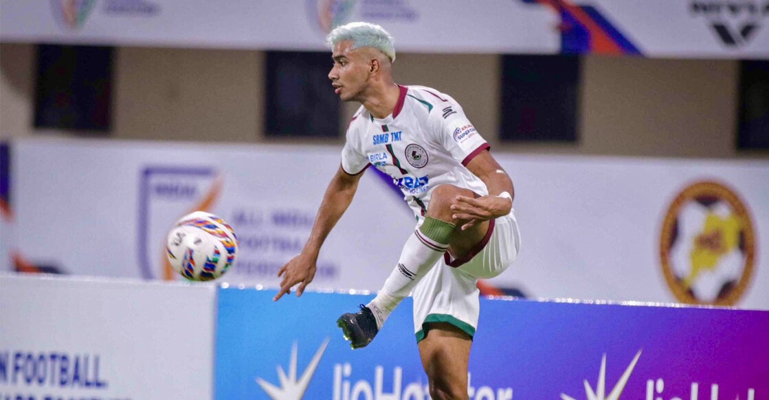 Ashique Kuruniyan during the Super Cup match against Kerala Blasters. Photo: X/@mohunbagansg

