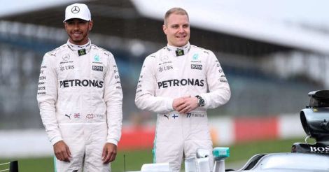 Lewis Hamilton, left, and Valtteri Bottas