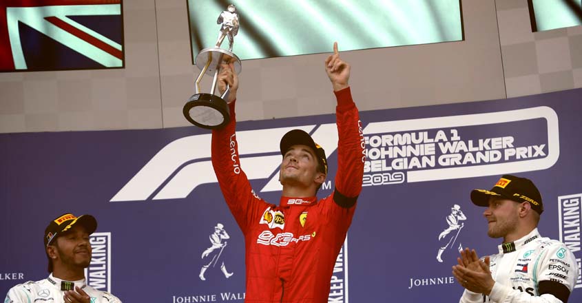 Ferrari's Leclerc claims first F1 win in Belgium Ferrari's Leclerc claims first F1 win in Belgium