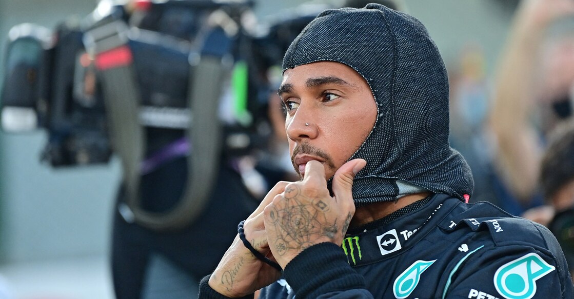 Lewis Hamilton is pictured on the grid ahead of the Qatar GP. Photo: AFP/ Andrej Isakovic