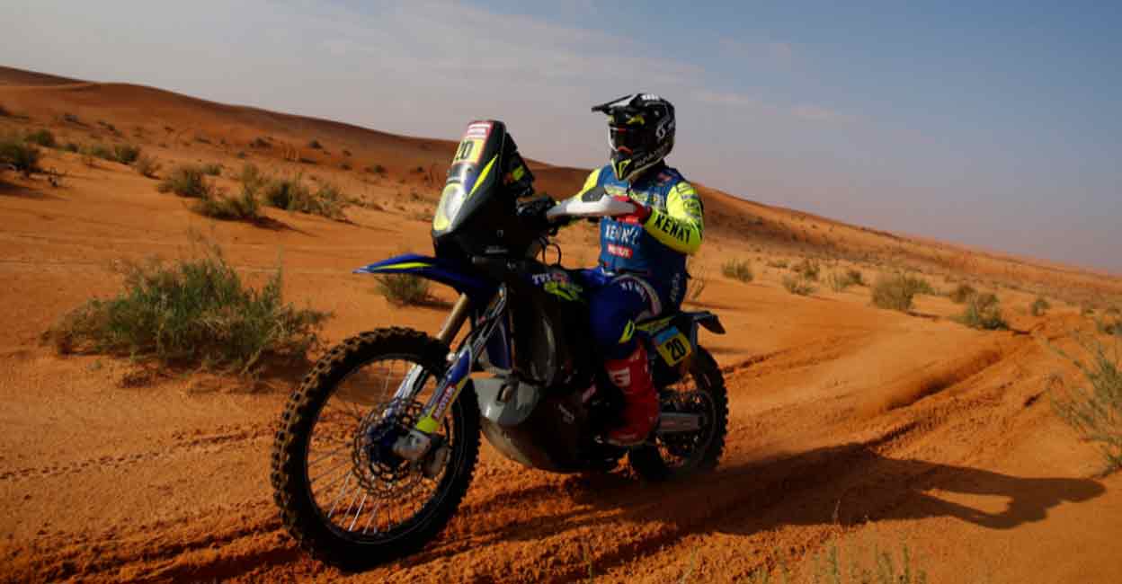 Harith Noah, a native of Shoranur, is the only India competing in the Dakar Rally this year. Photo: Reuters