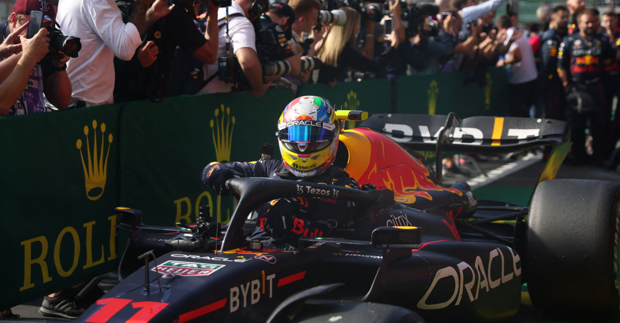 MOTOR-F1-BELGIUM Red Bull's Max Verstappen celebrates after winning the Belgian Grand Prix. Photo: Reuters/ Johanna Geron