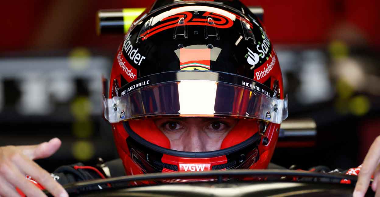 Ferrari's Carlos Sainz during a practice session. File photo: Reuters/Darrian Traynor