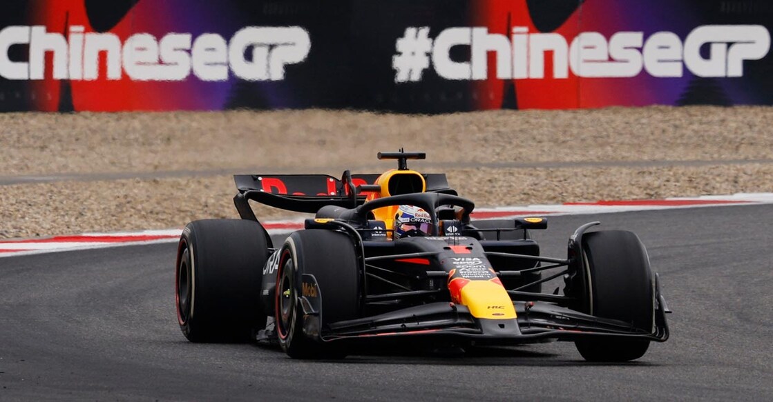 Red Bull's Max Verstappen in action during the Chinese GP. Photo: Reuters/Tyrone Siu