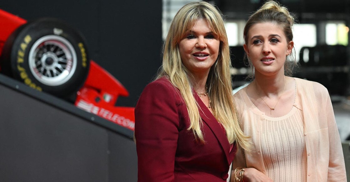 Michael Schumacher's wife Corinna and daughter Gina in Cologne on July 20, 2022. File photo: AFP/Ina Fassbender