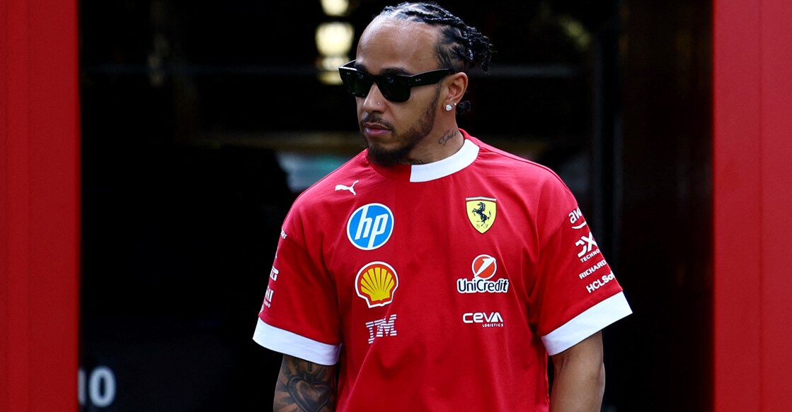 Ferrari's Lewis Hamilton at the Albert Park Grand Prix Circuit ahead of the Australian Grand Prix. Photo: Reuters/Edgar Su