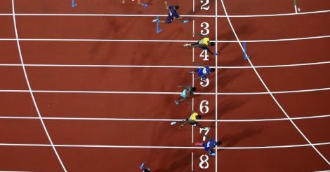 Gatlin gatecrashes Bolt's 100m farewell party