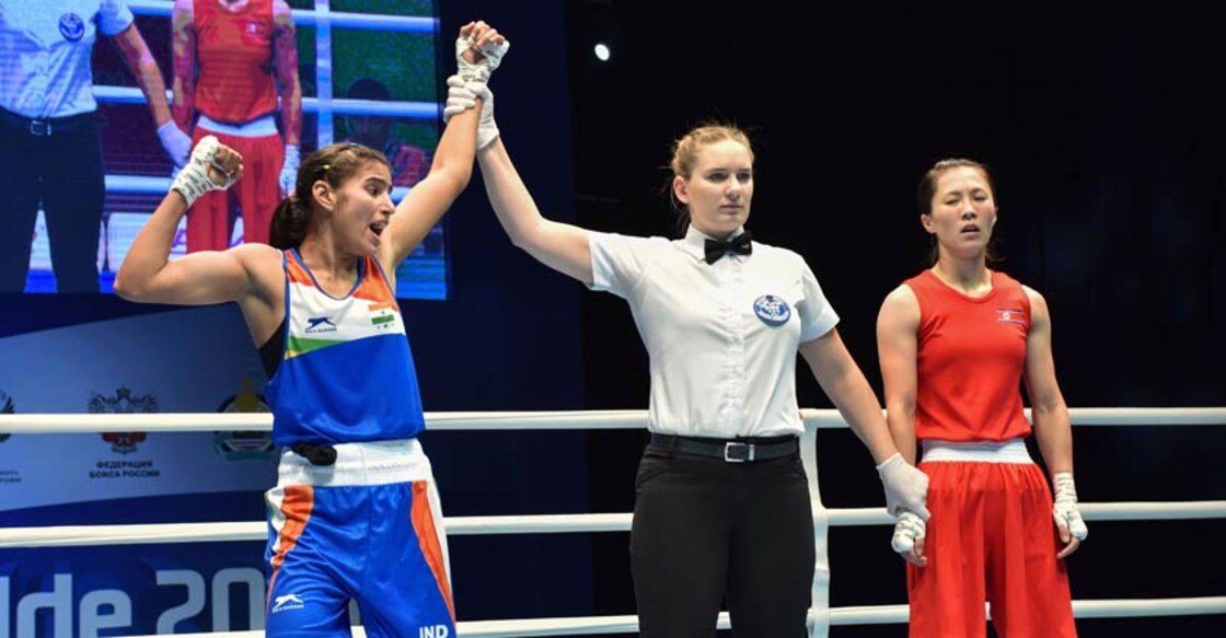 Manju enters final; Mary Kom, Jamuna Boro sign off with bronze in World Boxing C'ships