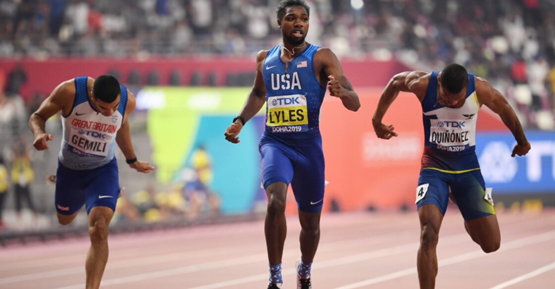 World Athletics Championships: Lyles brightens dark day with 200m gold