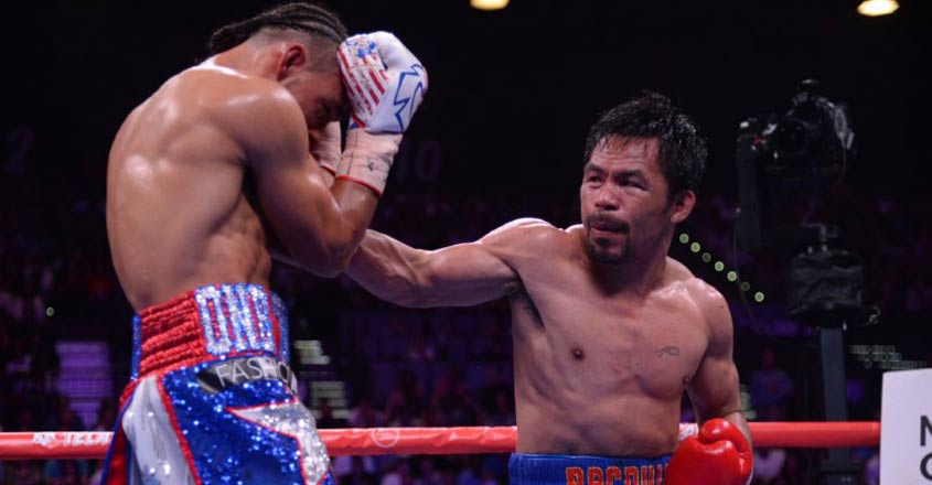 Pacquiao downs Thurman to win WBA Welterweight Super Championship Pacquiao downs Thurman to win WBA Welterweight Super Championship