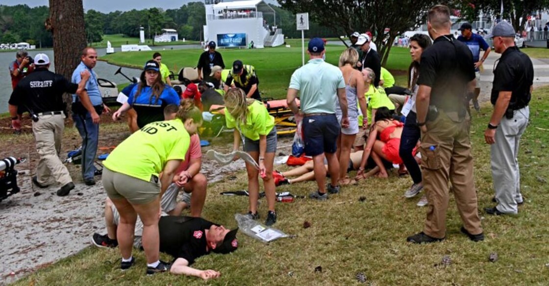 Six spectators hurt after lightning strike at PGA Tour Championship