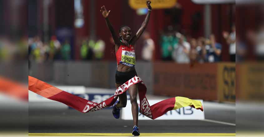 Chepngetich beats Doha heat to win midnight marathon Chepngetich beats Doha heat to win midnight marathon