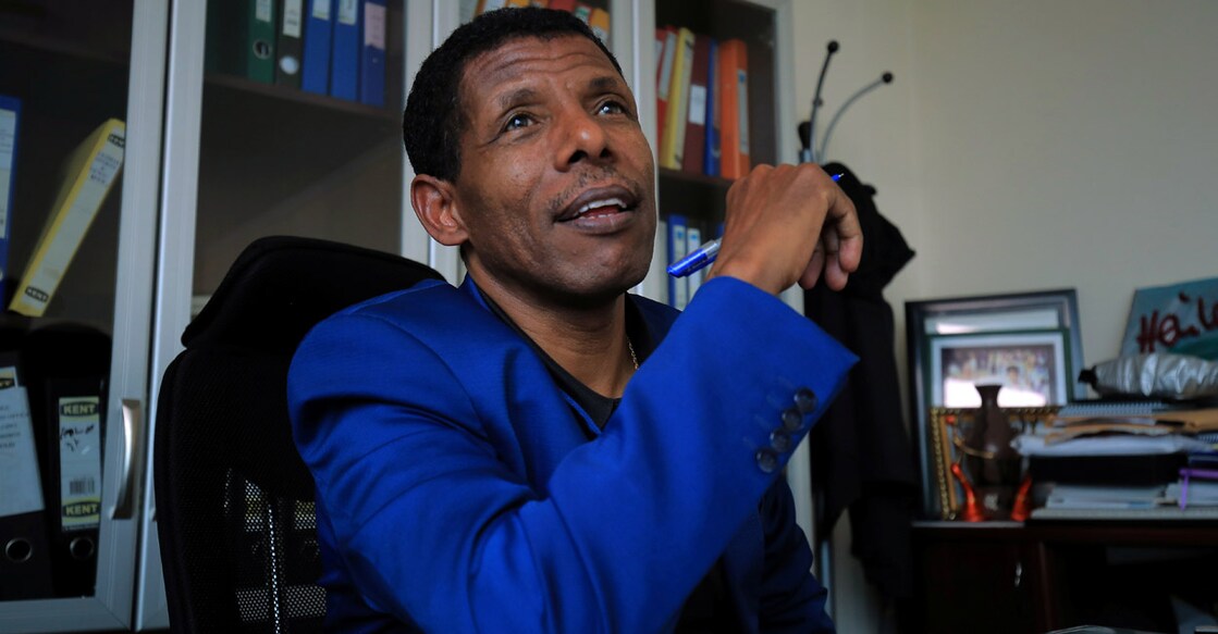 Ethiopian Olympic gold medallist and national hero Haile Gebrselassie at his office in Addis Ababa on Wednesday. Reuters/Tiksa Negeri