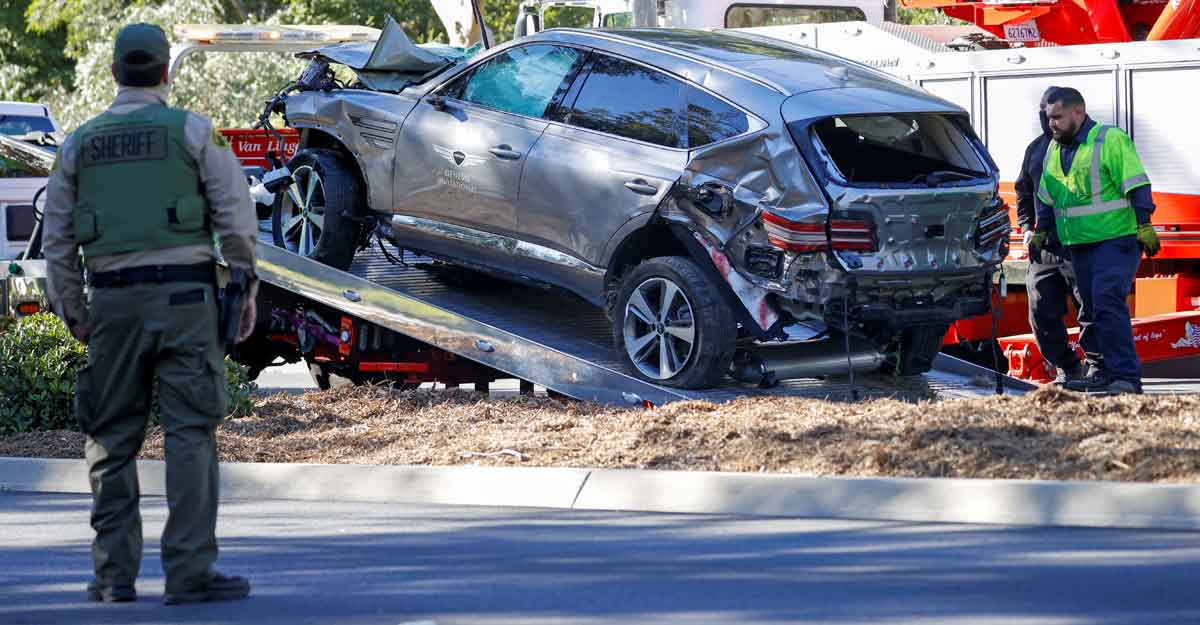 Woods car crash Woods car crash