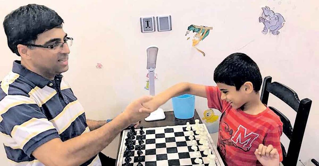 Anand with his son