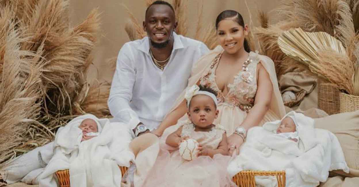 Bolt with his family