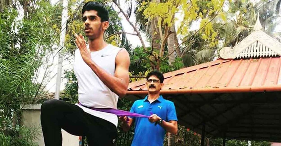 Sreeshankar with his dad