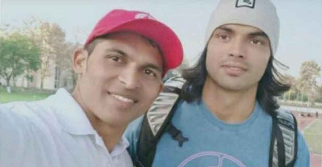 Kashinath Naik with Neeraj Chopra