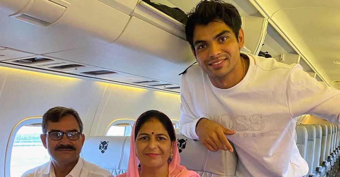 Neeraj Chopra takes parents on maiden flight journey