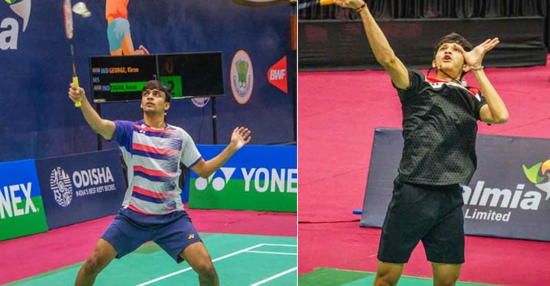 Kiran George (left) and Priyanshu Rajawat. Photo: Twitter/ @OdishaOpen100