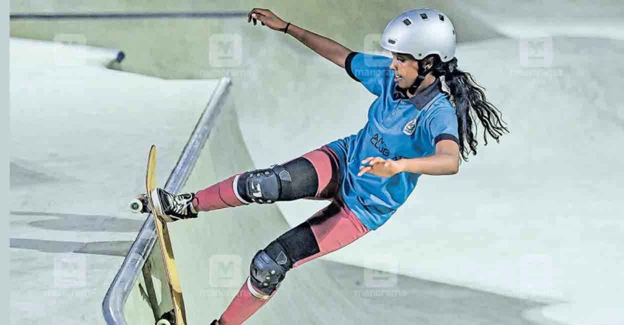 Vidya Das in action at National Games. Photo: Manorama