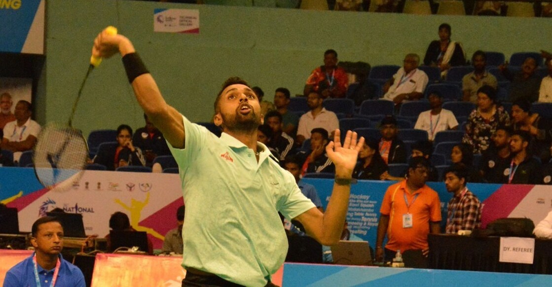 HS Prannoy in action. Photo: IANS