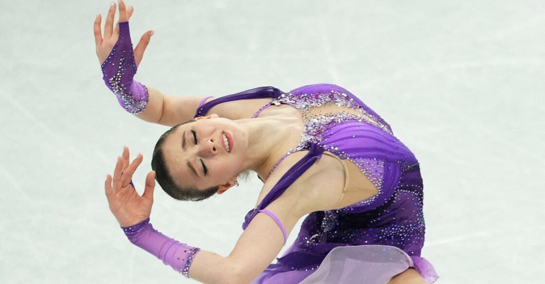 Kamila Valieva of the Russian Olympic Committee in action. Photo: Reuters/Aleksandra Szmigiel