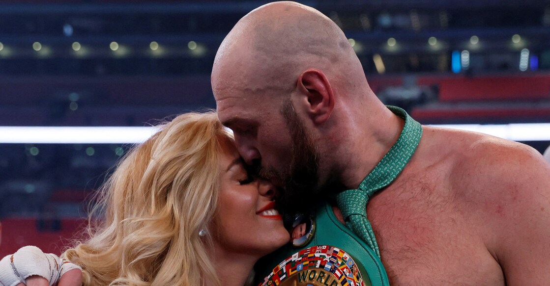 Tyson Fury with his wife 
