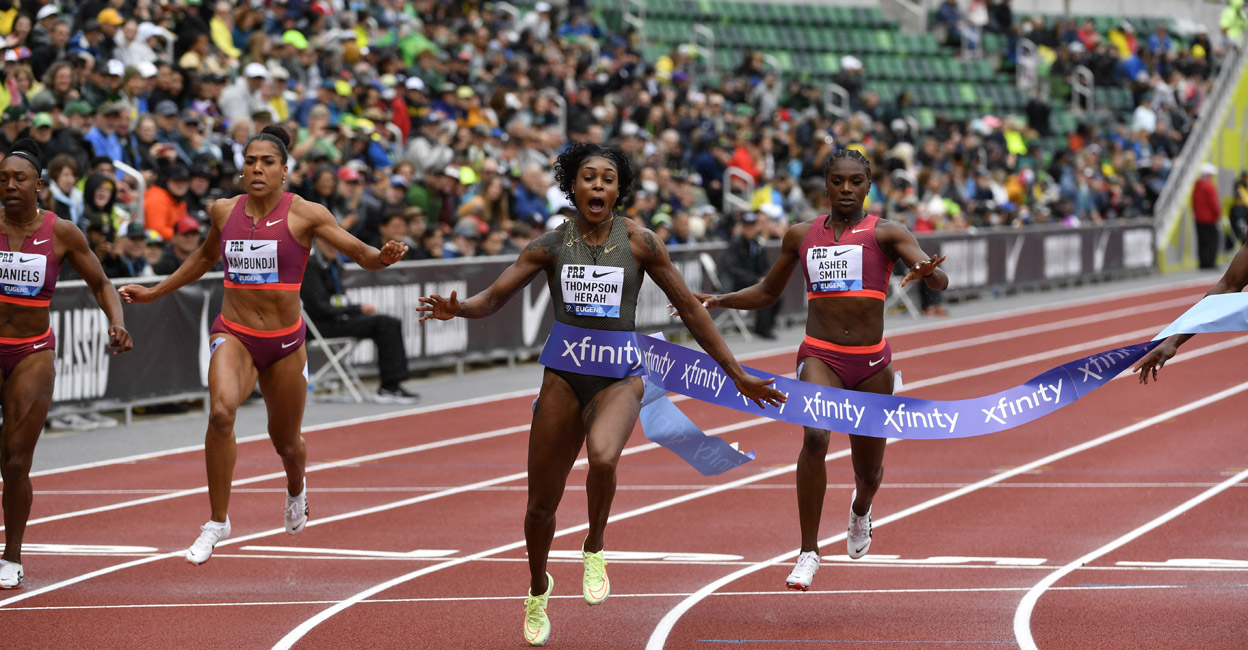Thompson Herah Bromell Win 100m Dash At Prefontaine Classic Sports News Onmanorama