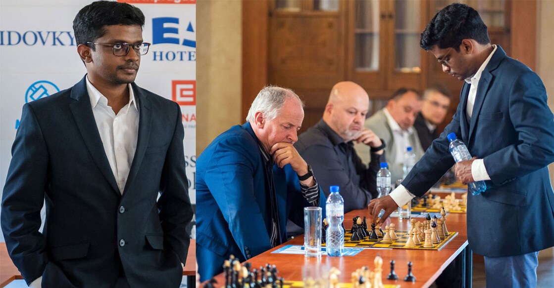 GM SL Narayanan takes part in the simultaneous chess event held as part of the CEZ Trophy in Prague. Photos courtesy: Anezka Kruzikova/ eu.zonerama.com/praguechess