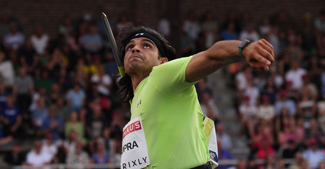 India's Neeraj Chopra during men's Javelin Throw event in the Diamond League in Stockholm on Thursday. Photo: Reuters/ Aleksandra Szmigiel
