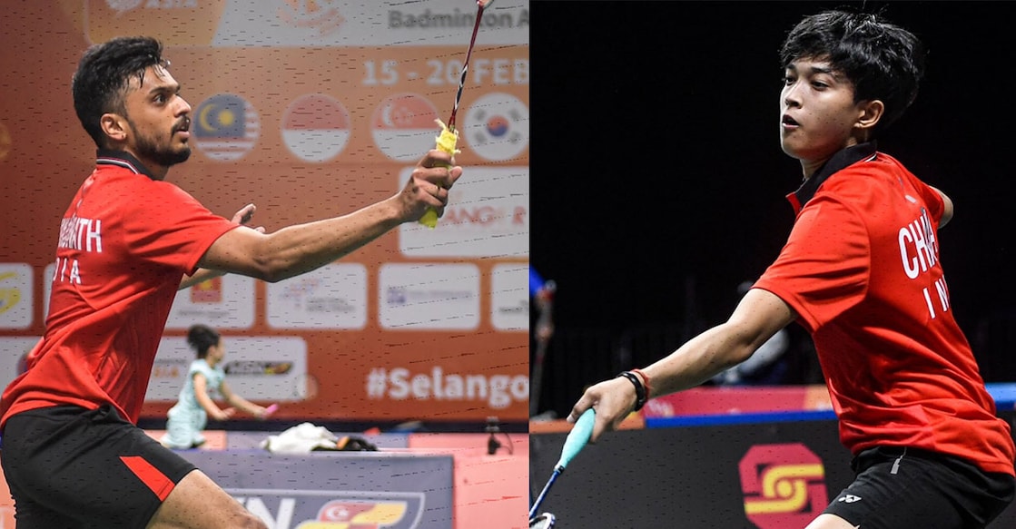 Mithun Manjunath (left) and Ashmita Chaliha in action. Photo: Twitter/ @BAI_Media