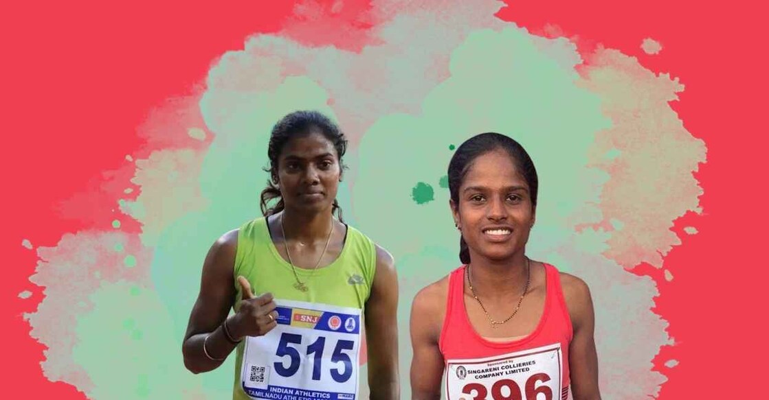 Sprinter S Dhanalakshmi and triple jumper Aishwarya Babu. Design: Onmanorama