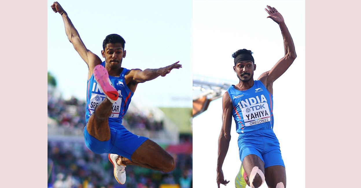 Murali Sreeshankar and Muhammed Aneesh Yahiya. File photos: PTI/AFP