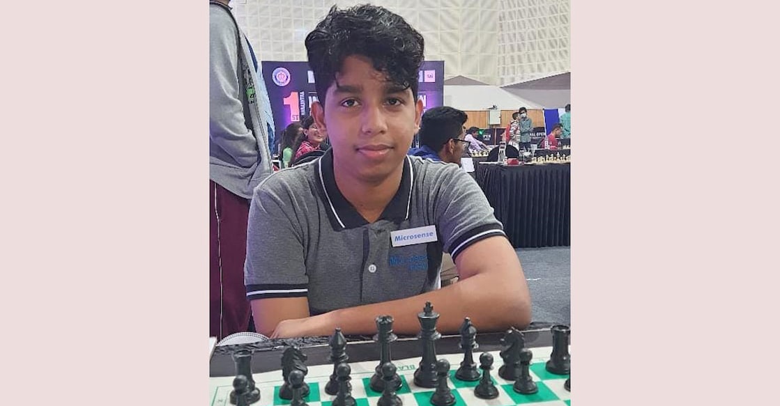 Jubin Jimmy in action at the 28th Abu Dhabi International Chess Festival. Photo: Special arrangement