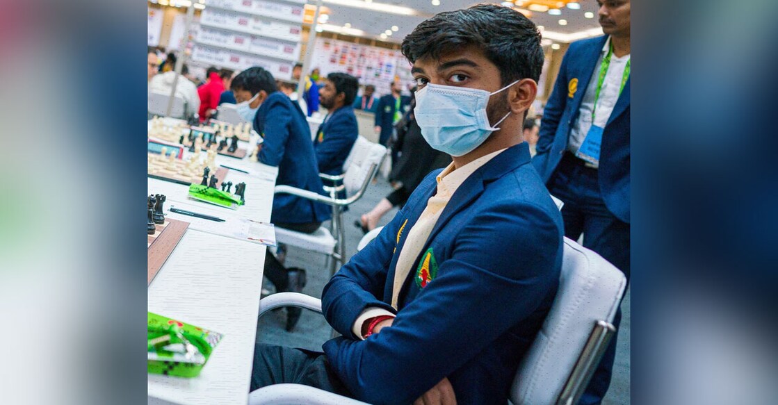 D Gukesh has won all seven of his games so far in the Chess Olympiad. Photo: FIDE/ Lennart Ootes